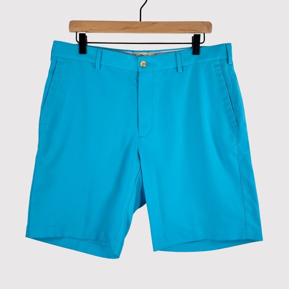 Peter Millar Mens Shorts Blue Crown Sport Chino Performance Stretch Golf Size 34 - Picture 1 of 8